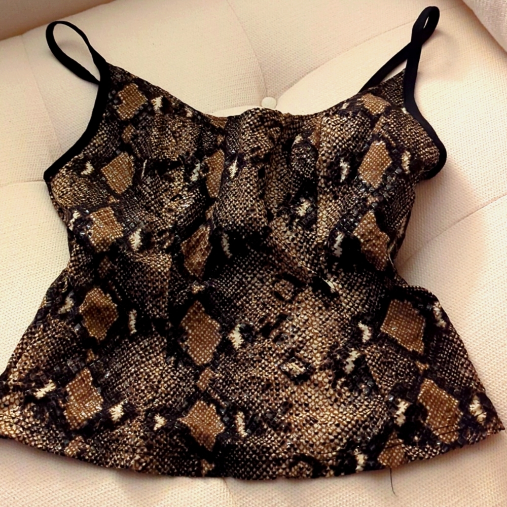 H & M textured snakeskin tank top